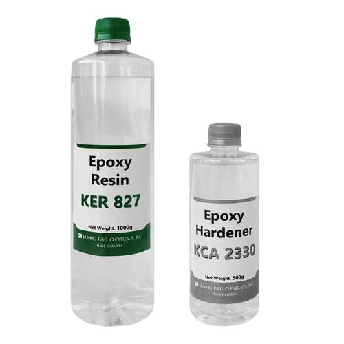 رزین اپوکسی کومهو پی اند بی کمیکالز مدل نیمه غلیظ کد KER827 وزن 1500 گرم به همراه هاردنر