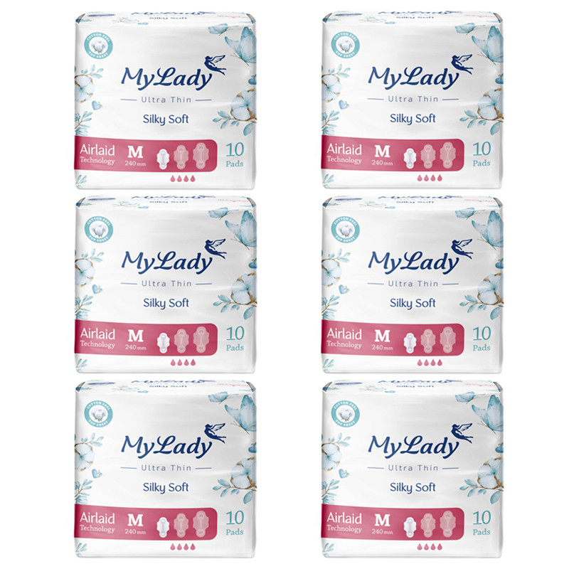 نوار بهداشتی مای لیدی مدل Silky Soft سایز متوسط مجموعه 4 عددی