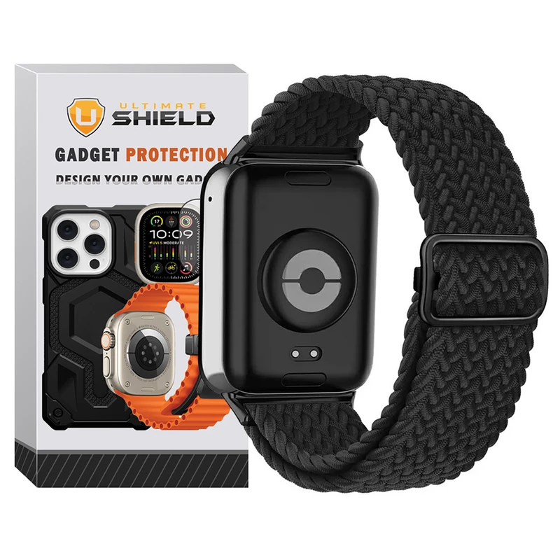 بند آلتیمیت شیلد مدل Braided SPC BK مناسب برای ساعت هوشمند شیائومی Mi Band 8 Pro 30mm