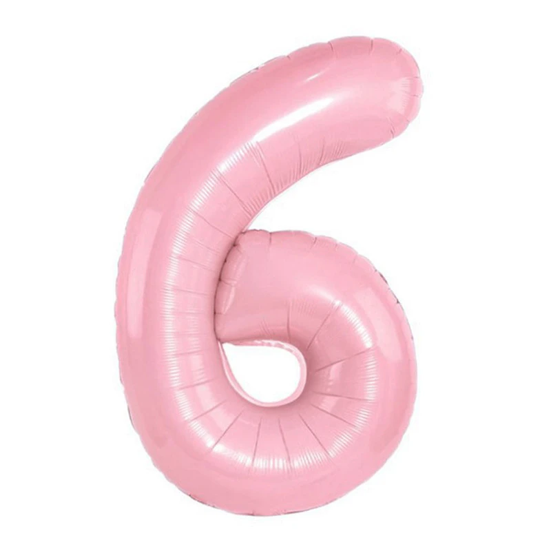 بادکنک فویلی لاکی بالونز طرح عدد 6 مدل مات کد 1264