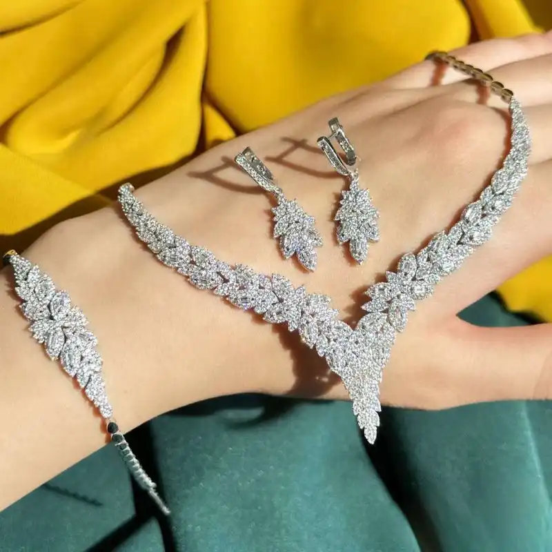 نیم ست نقره زنانه مدل گندم و برگ کد BF 48