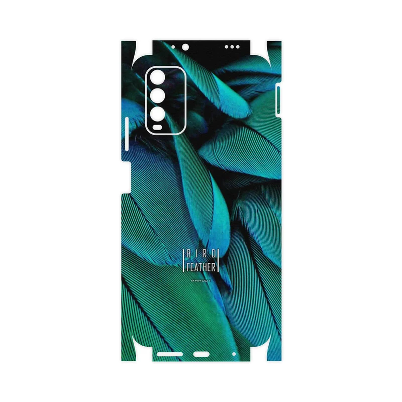 برچسب پوششی ماهوت مدل Green Feather-FullSkin مناسب برای گوشی موبایل شیائومی Redmi 9T