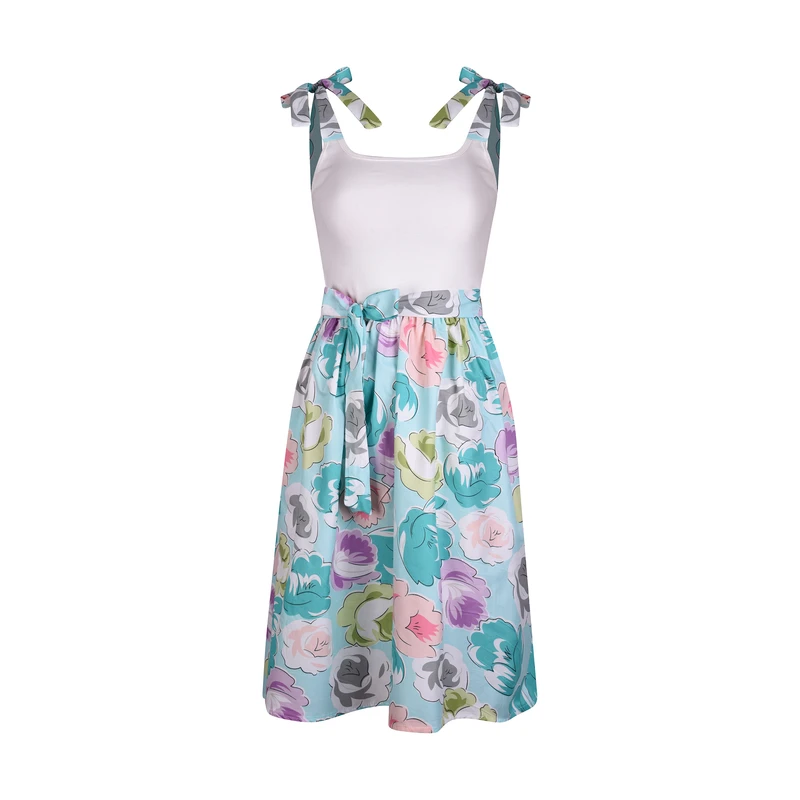 پیراهن یقه گرد زنانه افراتین مدل نازگل کد 9605 رنگ سفید