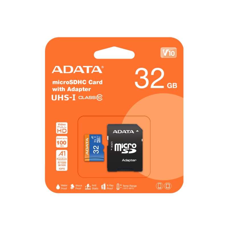 کارت حافظه microSD ای دیتا مدل Premier V10 A1 کلاس 10 استاندارد U1 سرعت 100MBps ظرفیت 32 گیگابایت کارت حافظه microSD ای دیتا مدل Premier V10 A1 کلاس 10 استاندارد U1 سرعت 100MBps ظرفیت 32 گیگابایت