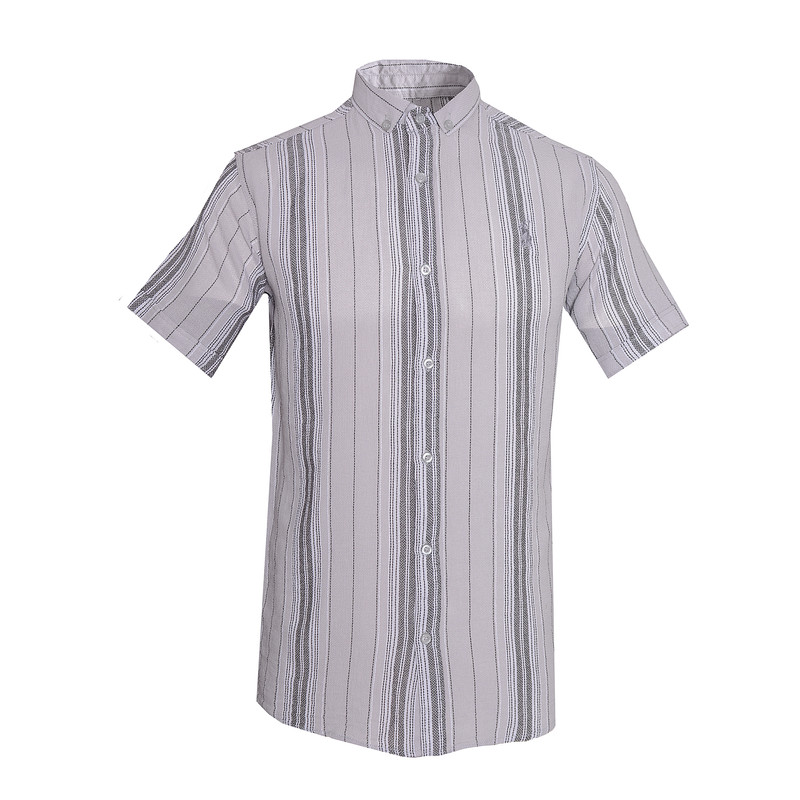 پیراهن آستین کوتاه مردانه مدل کنفی کد MB-HOS52210-PR.HEMP-TO رنگ خاکستری