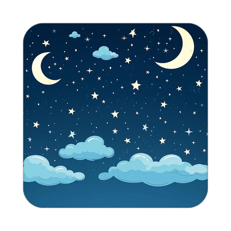 زیر لیوانی کاکتی طرح ماه و ستاره مدل mp53202