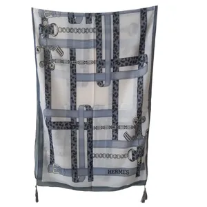 شال زنانه مدل خنک تابستانی پلنگی منگوله دار کد 21