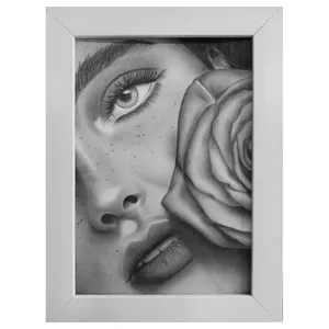 تابلو نقاشی سیاه قلم مدل چهره دختر
