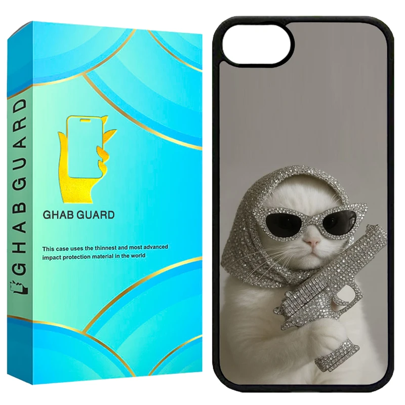 کاور قاب گارد طرح گربه و تفنگ مدل G16E مناسب برای گوشی موبایل اپل iPhone 16e
