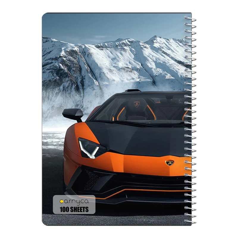 دفتر مشق 100 برگ سیمی کارنیکا طرح لامبورگینی اونتادور Lamborghini Aventador کد 77959