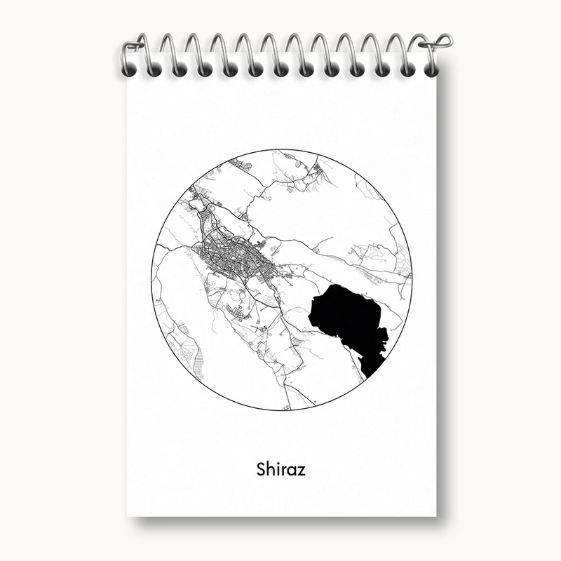 دفتر یادداشت 50 برگ خندالو مدل نقشه شهر شیراز کد F1707