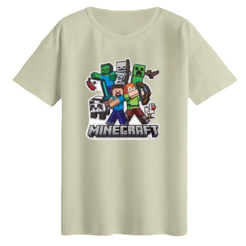 تی‌شرت لانگ آستین کوتاه زنانه مدل ماینکرفت کد۱۰