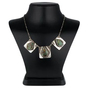 گردنبند نقره زنانه مدل فیروزه و عشق