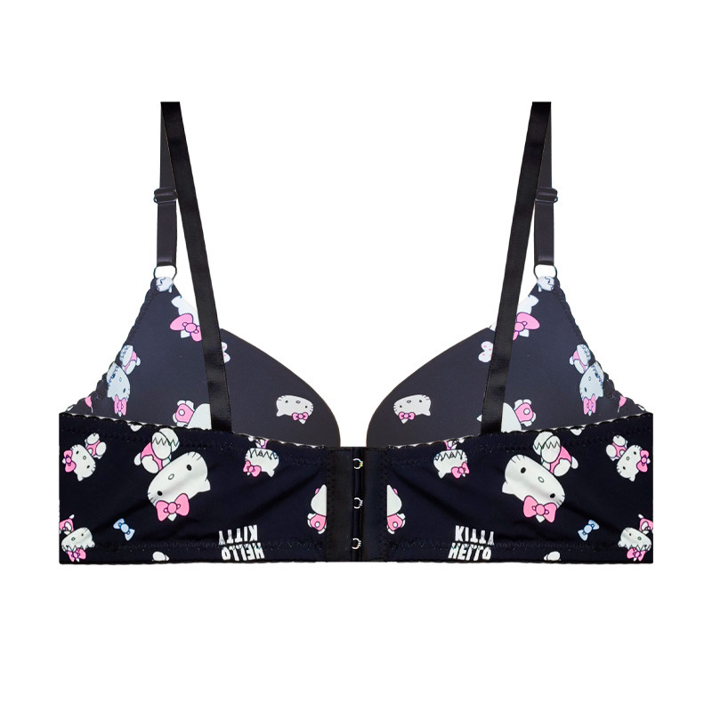 سوتین زنانه مدل اسفنجی جکدار پاپیونی طرح کیتی کد 99991