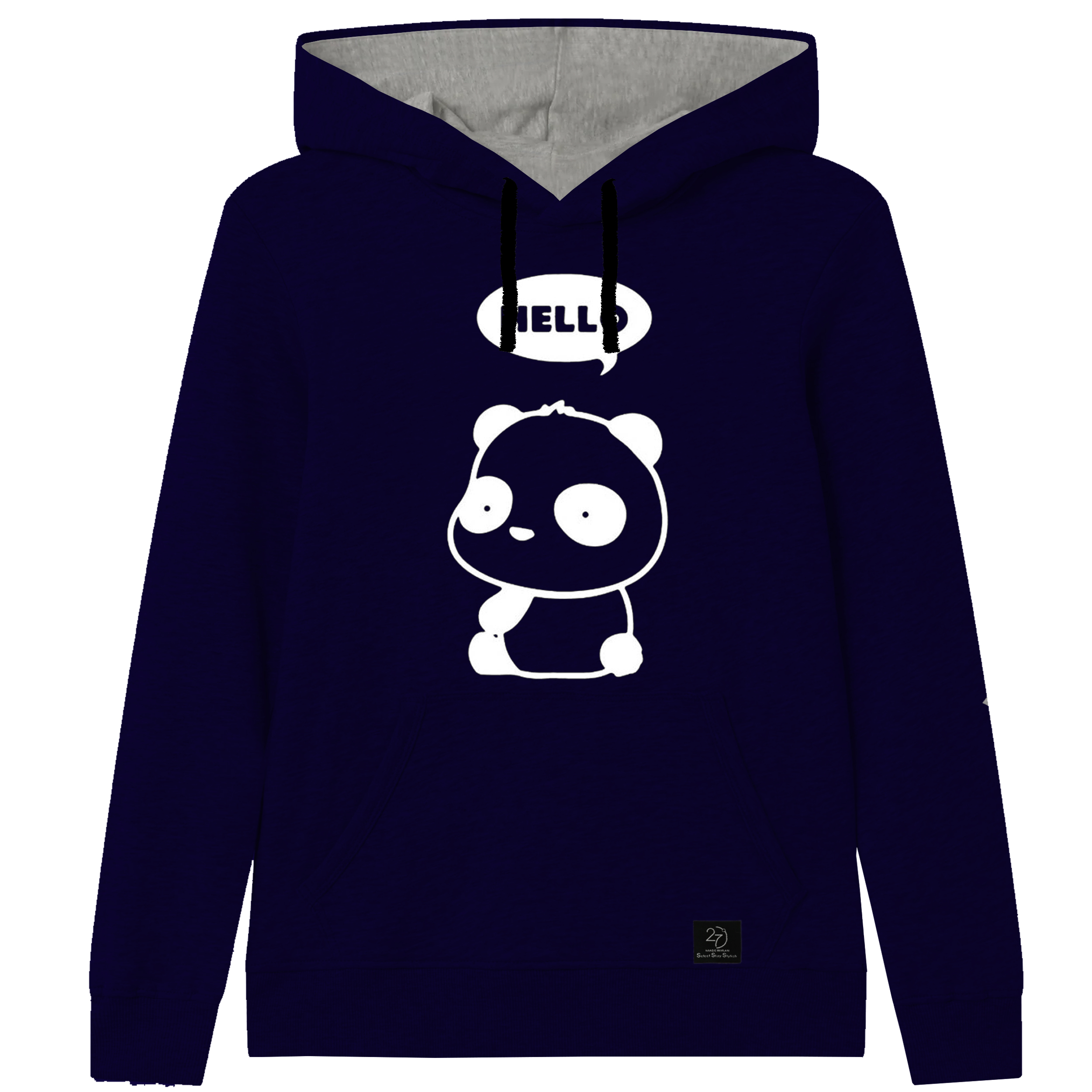 هودی دخترانه 27 مدل HELLO کد V07 رنگ سرمه ای