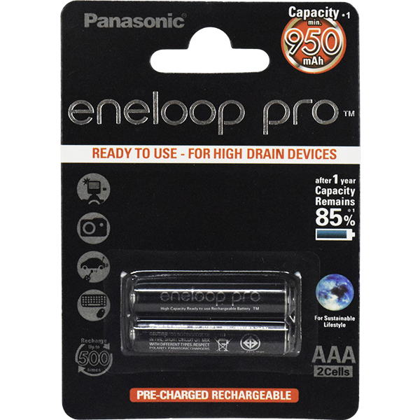 باتری نیم قلمی قابل شارژ پاناسونیک مدل eneloop pro_329 بسته 2عددی