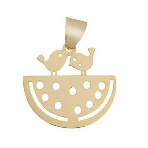 آویز گردنبند طلا 18 عیار زنانه قیراط طرح هندوانه و جوجه کد GH3868