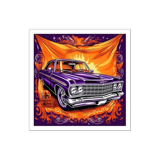 تابلو نوری بکلیت طرح ماشین کلاسیک شورلت مدل W-MID-16134