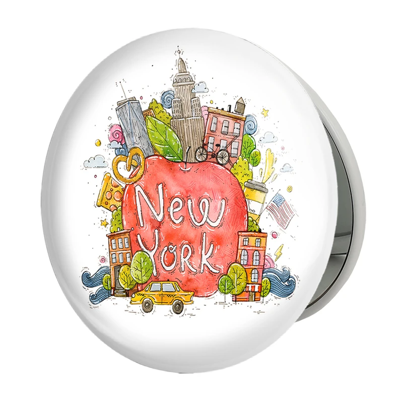 آینه جیبی خندالو طرح شهر مدل تاشو کد 5401 