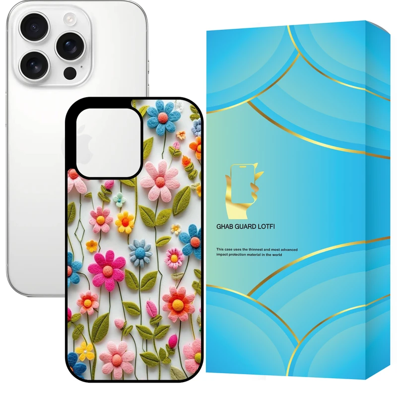 کاور قاب گارد لطفی طرح گل گلی مدل GCHP16P مناسب برای گوشی موبایل اپل iPhone 16 Pro