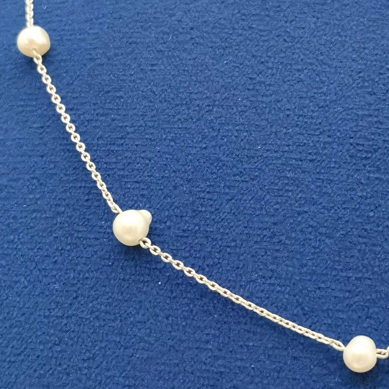 نیم ست نقره زنانه مدل مروارید تمسک S002