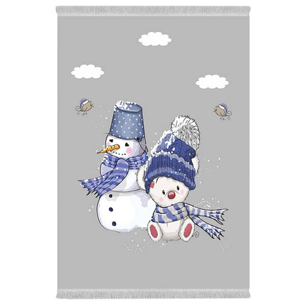 فرش پارچه‌ای دفه مدل فرشینه هازان مخمل طرح فانتزی کد 3092