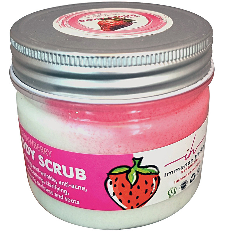 اسکراب لایه بردار پوست ایمنس هربال مدل توت فرنگی وزن 620 گرم