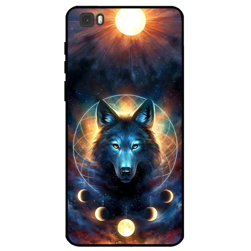 کاور مگافون طرح گرگ و ماه مدل 8006 مناسب برای گوشی موبایل هوآوی P8 Lite