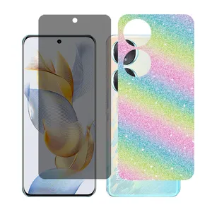 Glass together model privacy screen protector suitable for Honor 70 mobile phone with back cover sticker
