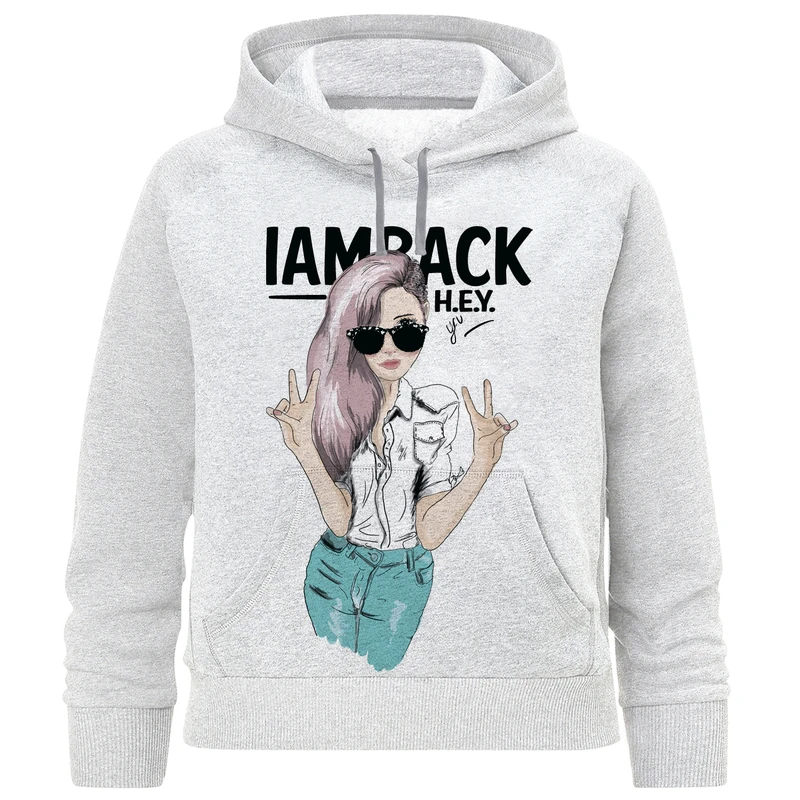 هودی دخترانه مدل دختر عینکی F615