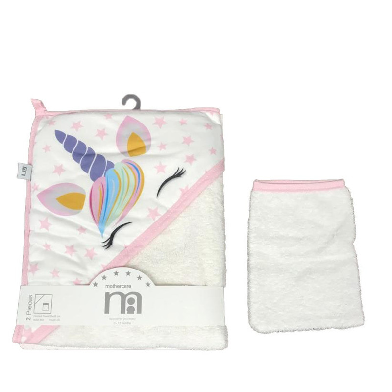 ست حوله نوزادی مادرکر طرح اسب تک شاخ مجموعه 2 عددی