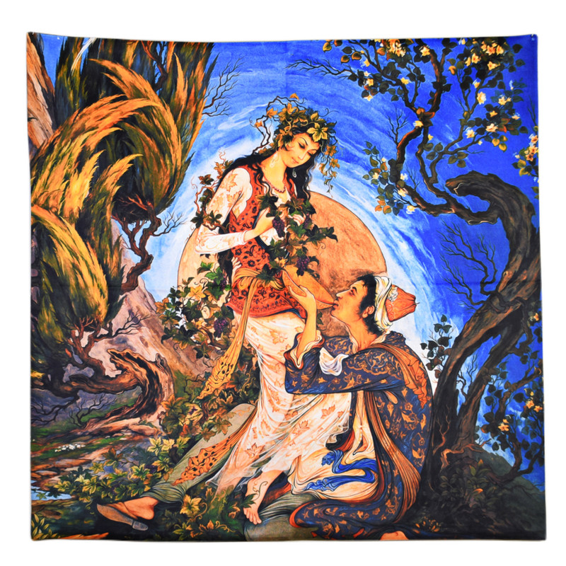 رومیزی مدل مخمل طرح لیلی مجنون کد 90