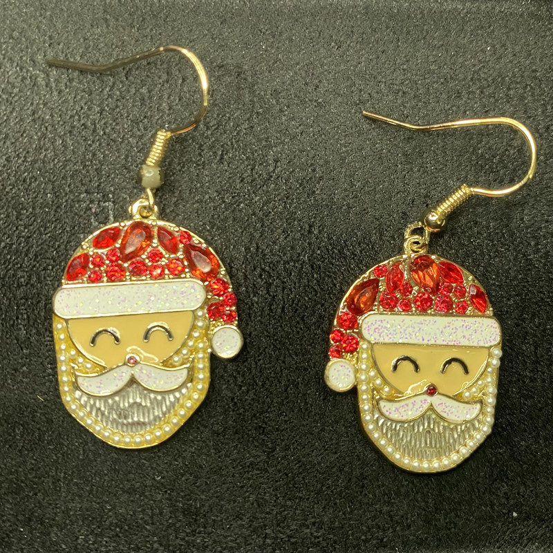 گوشواره زنانه آی ام مدل طرح فانتزی کریسمس بابانوئل