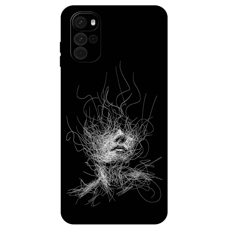 کاور مگافون طرح اسکچ صورت مدل 7423 مناسب برای گوشی موبایل موتورولا Moto G22 