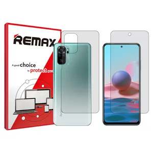 Remax HyGEL model transparent screen protector suitable for Xiaomi Redmi Note 10 mobile phone along with the back protector