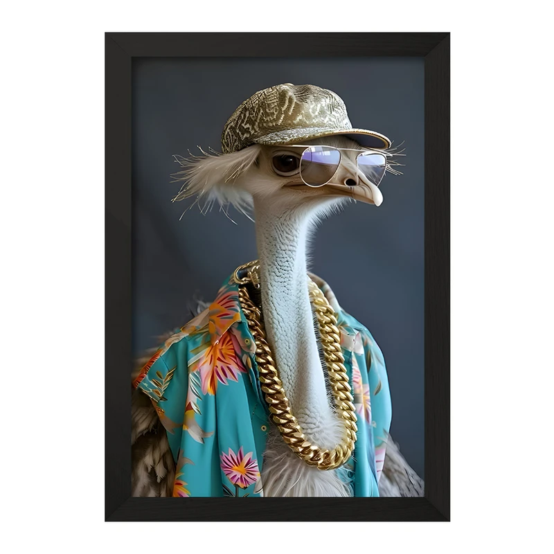 تابلو خندالو مدل شتر مرغ پولدار کد F12749