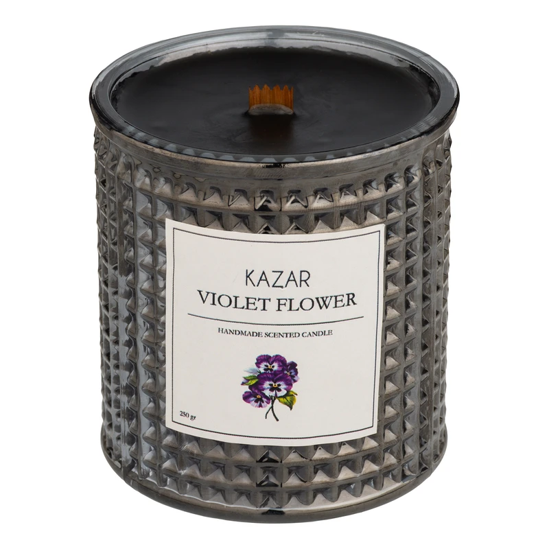شمع دست ساز کاذر مدل لیوانی VIOLET FLOWER