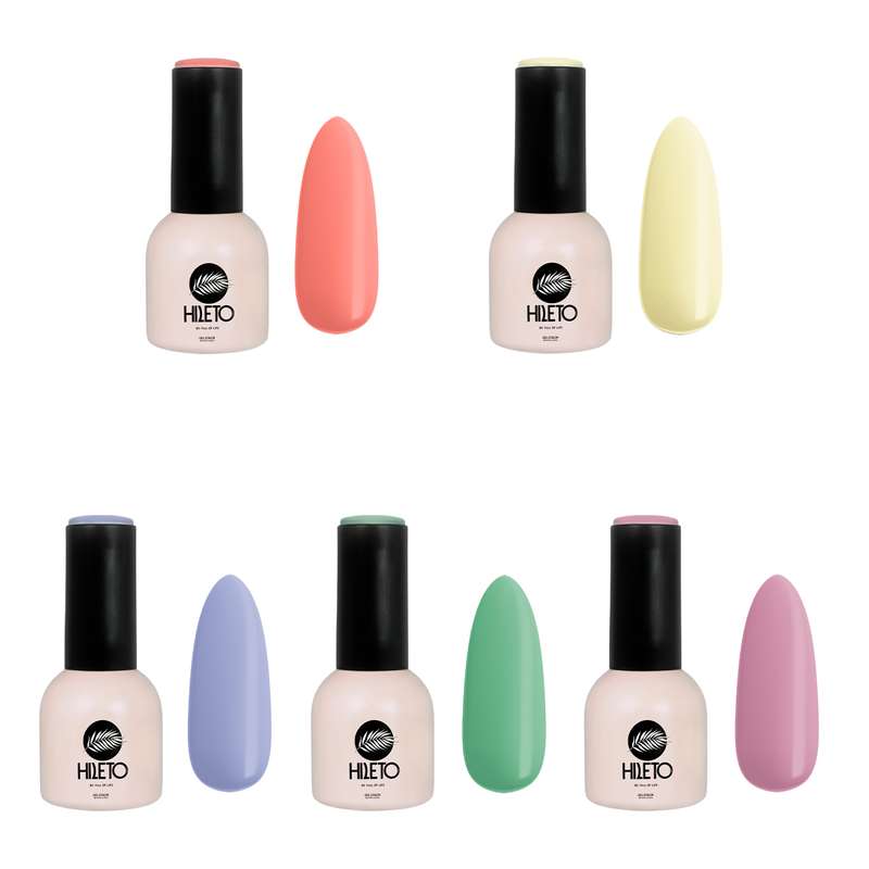 لاک ژل ناخن های لتو مدل پاستِل مجموعه 5 عددی