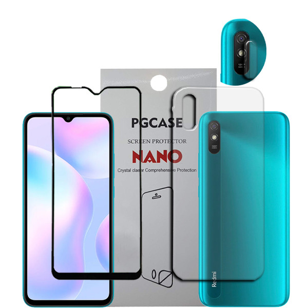 محافظ صفحه نمایش سرامیکی مدل Star Max مناسب برای گوشی موبایل شیائومی Redmi 9A به همراه محافظ لنز دوربین و محافظ پشت گوشی