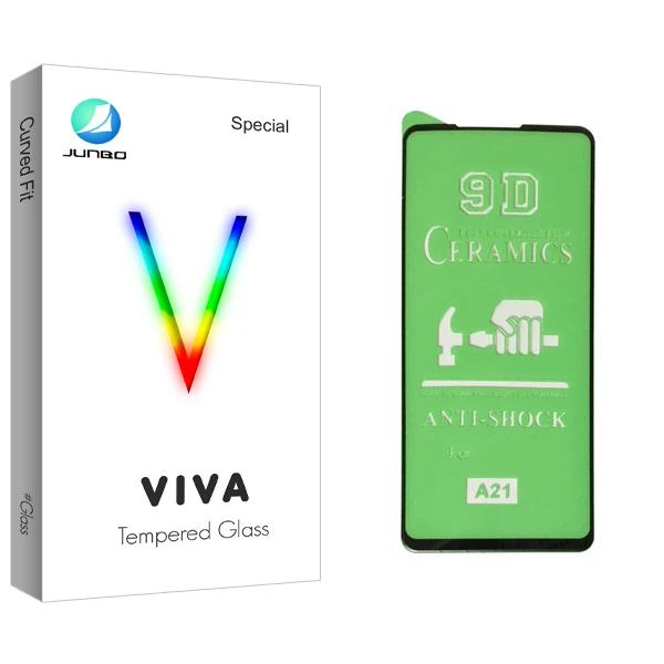 محافظ صفحه نمایش 9D جانبو مدل Viva Glass مناسب برای گوشی موبایل سامسونگ Galaxy A21