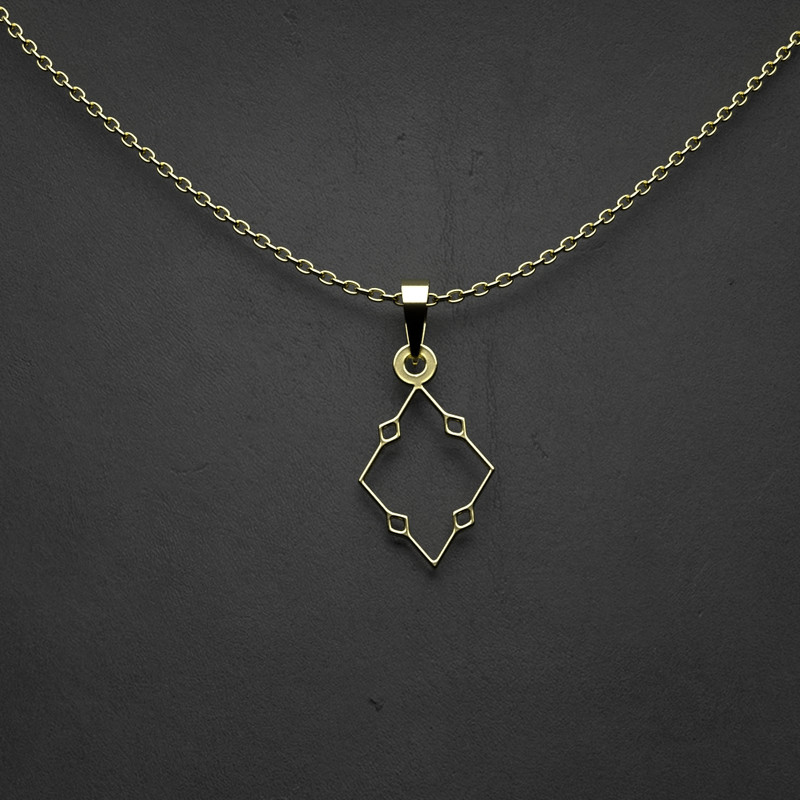 گردنبند طلا 18 عیار زنانه مدوپد مدل لوزی کد MM2-1-1134 گردنبند طلا 18 عیار زنانه مدوپد مدل لوزی کد MM2-1-1134