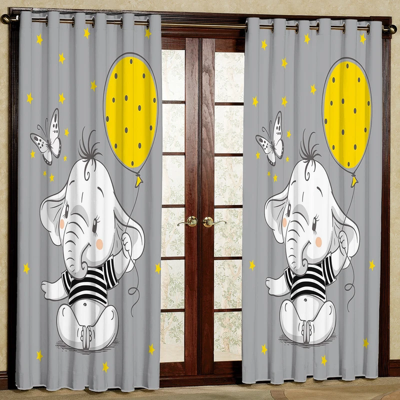 پرده مدل مخمل پانچی طرح کودک کد 1288aT2 سایز 200x140 سانتی متر