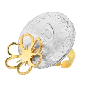 انگشتر زنانه گالری عزیزی طرح سکه مدل 15277