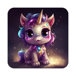 زیر لیوانی کاکتی طرح اسب تک شاخ و یونیکورن مدل mp29293