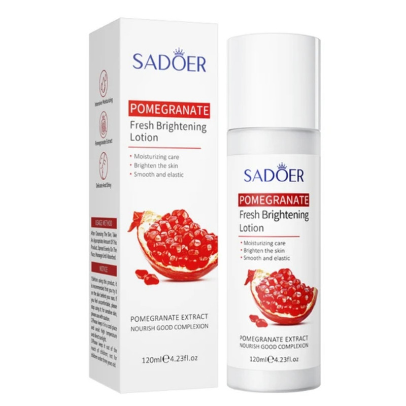 لوسیون روشن کننده دست و صورت سادور مدل انار مناسب برای انواع پوست حجم 120 میلی لیتر