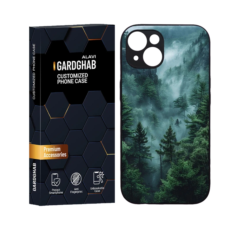 کاور گارد قاب علوی مدل دورژله ای منظره و طبیعت مناسب برای گوشی موبایل اپل iPhone 14