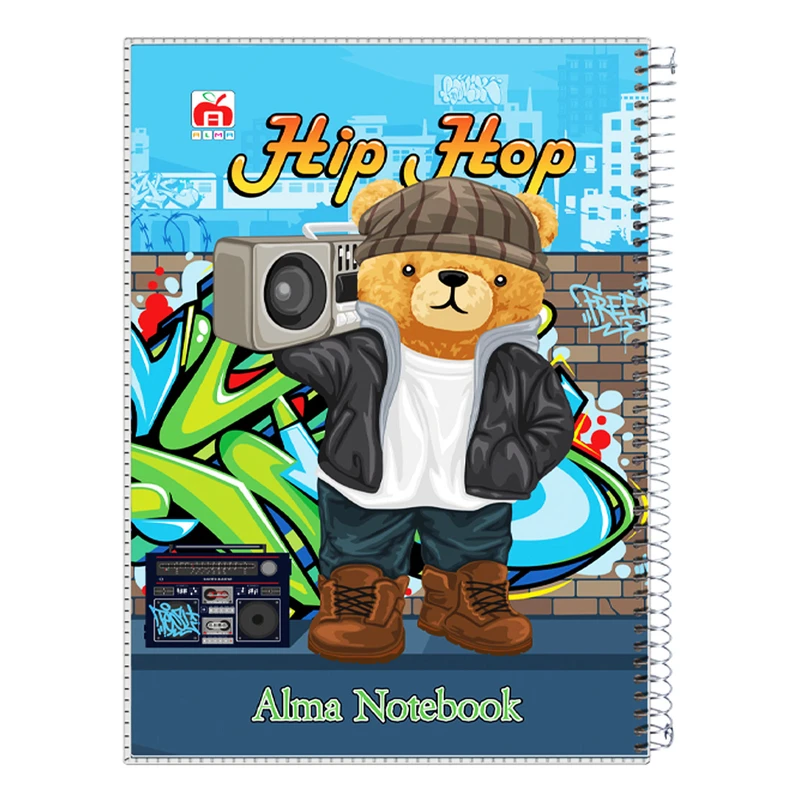 دفتر 100 برگ آلما طرح کارتونی مدل طلقی کد 7188