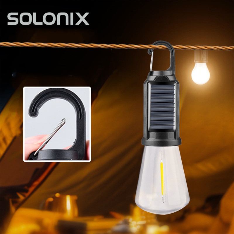 چراغ آویز چادر سولونیکس مدل خورشیدی شارژی کد A02 مجموعه 4 عددی
