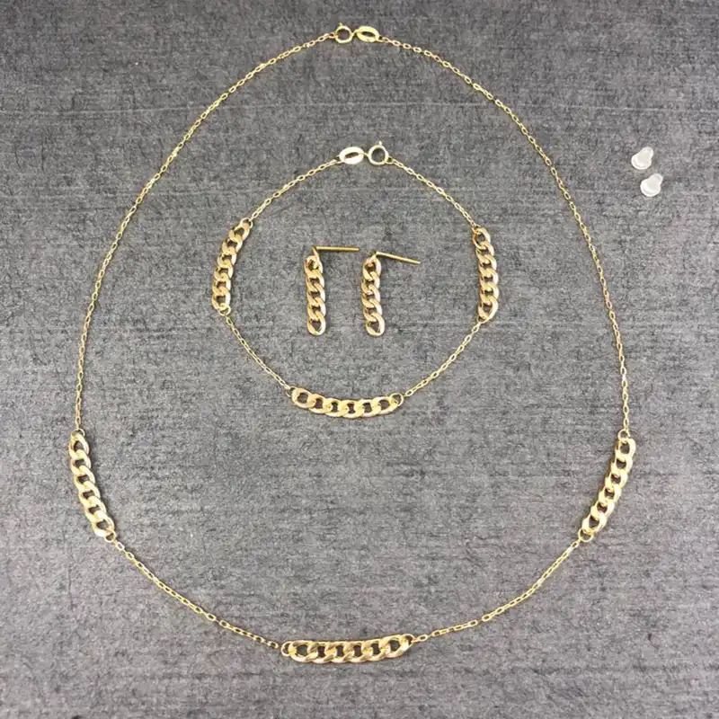 نیم ست طلا 18 عیار زنانه دوست خوب مدل dk1025