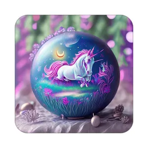 زیر لیوانی کاکتی طرح اسب تک شاخ و یونیکورن مدل mp31639